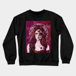 Day of the dead red version by Renee Lavoie Crewneck Sweatshirt